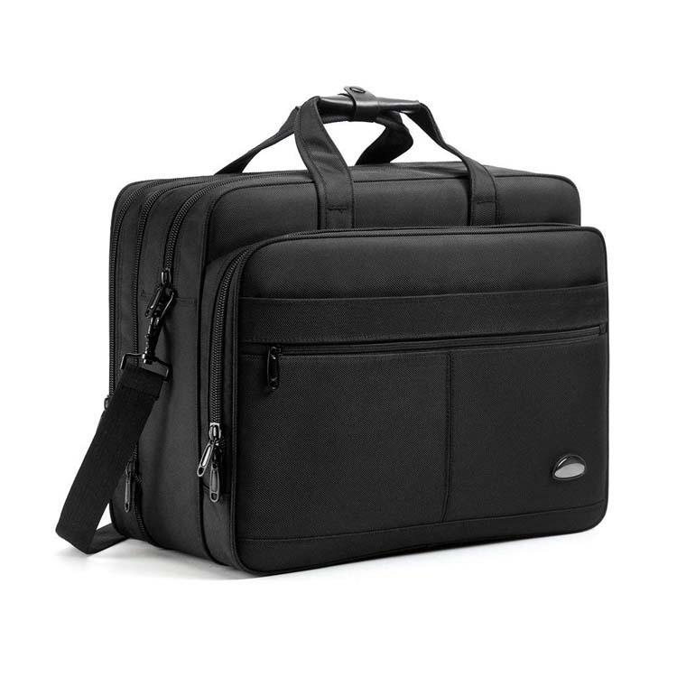 Water resisatant shoulder messenger bag expandable high capacity business laptop briefcase
