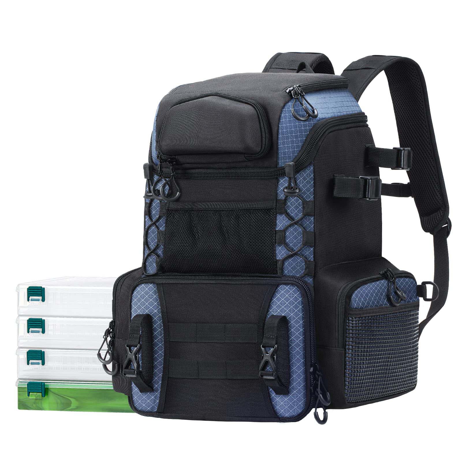 Fishing Tackle Backpack, Fishing Bag Large Capacity with Protective Rain Cover