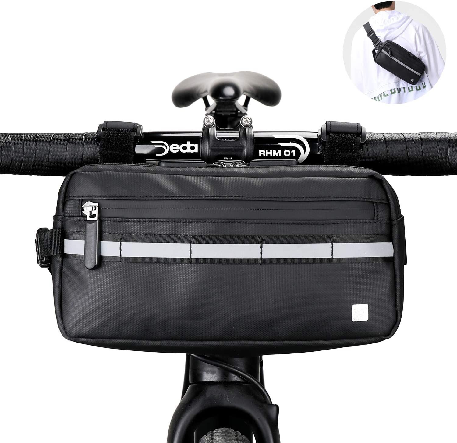 Bike Handlebar Bag Front Bag Bicycle Frame Bag Waterproof Shoulder Bag Handbag Waist Bag