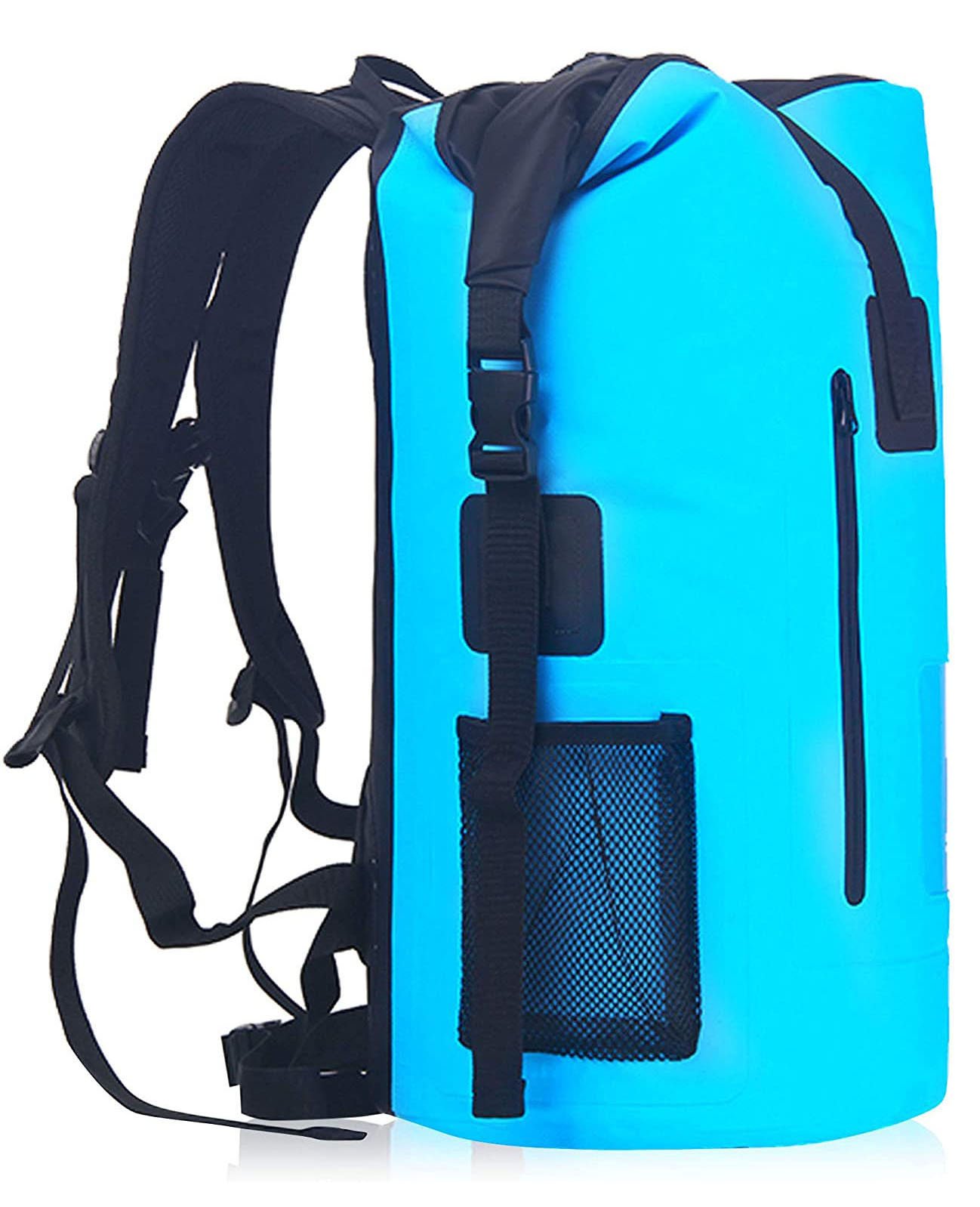 Waterproof Heavy Duty Backpack 30L Roll-Top Dry Bag Beach Bag Backpacking Bag 